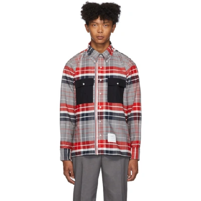 Thom Browne Norfolk Pocket Rwb Stripe Shirt In Rwbwht 960