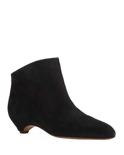 Alaïa Chamois Wedge Ankle Booties In Black