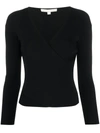 Jonathan Simkhai Deep Rib Long-sleeve Wrap Top In Black