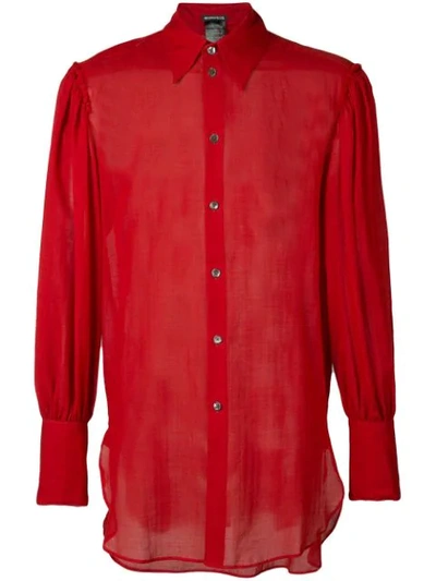 Ann Demeulemeester Oversized Cuffs Shirt In Red