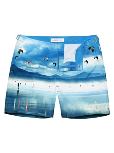 Orlebar Brown Men's Bulldog Photographic Swim Trunks In High Flyers