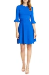 Ted Baker Lauron Crewneck Scallop-edge Skater Dress In Blue