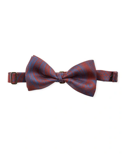 Etro Paisley Pattern Silk Bow Tie In Red