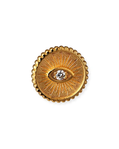 Sydney Evan Women's 14k Yellow Gold & Diamond Eye Single Coin Stud Earring