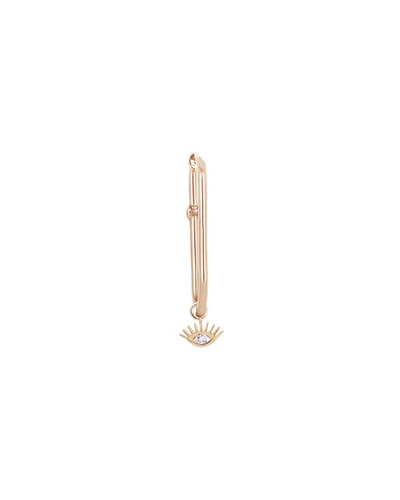 Kismet By Milka Rock'n Charm 14k Rose Gold Diamond Evil Eye Hook Earring, Single