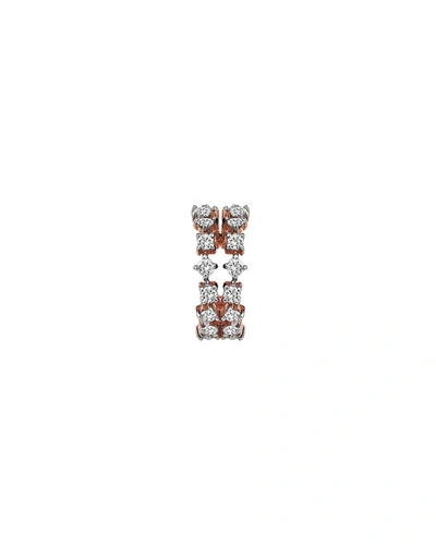 Kismet By Milka Spring Lightbeam 14k Rose Gold 2-row White Diamond Ear Cuff, Single