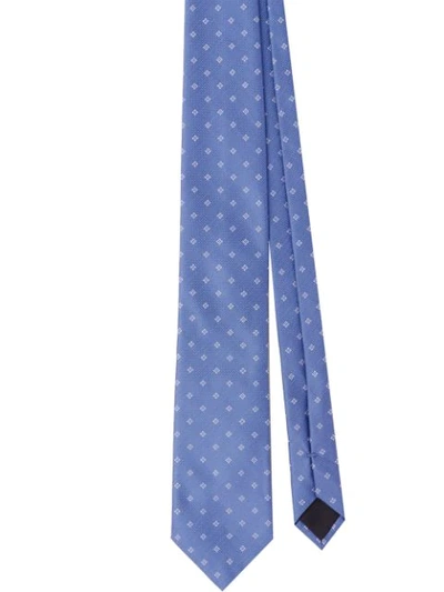 Prada Geometric Print Tie In Blue