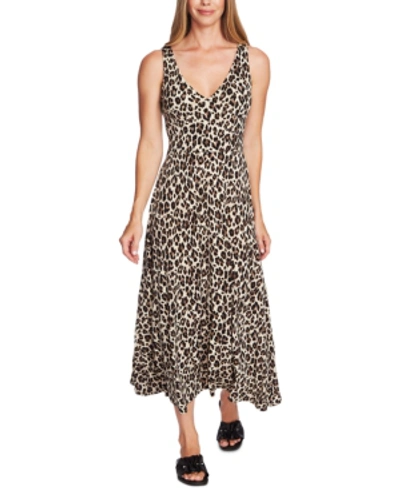 Vince Camuto Leopard-print V-neck Maxi Dress