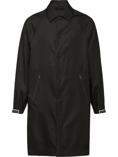 Prada Gabardine Raincoat In Black