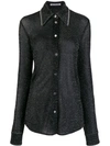 Acne Studios Fluid Lurex Shirt In Black