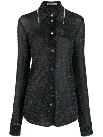 Acne Studios Fluid Lurex Shirt In Black