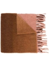 Acne Studios Chunky Fringes Scarf In Brown