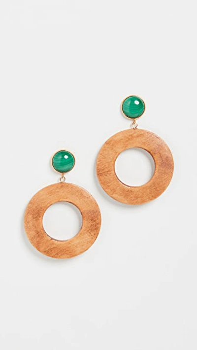 Sophie Monet The Green Moon Earrings In Stained Pine
