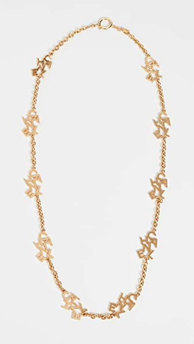 Pre-owned Chanel Gold Letters Necklace