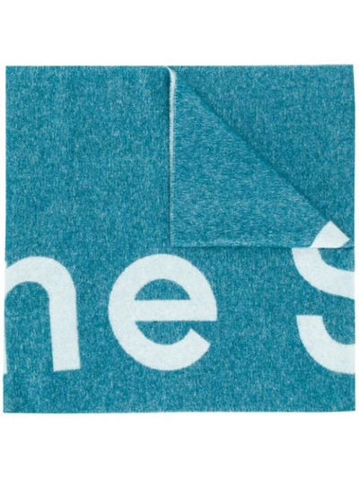Acne Studios Toronty Logo Scarf In Blue