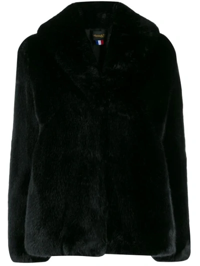 La Seine & Moi Faux Fur Jacket In Black