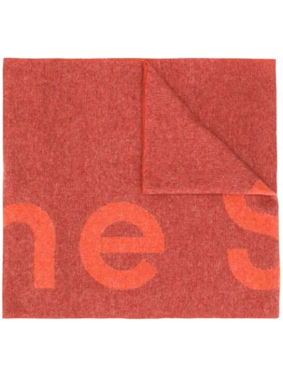 Acne Studios Toronty Logo Scarf In Red