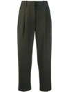 Acne Studios Cropped Trousers In Green