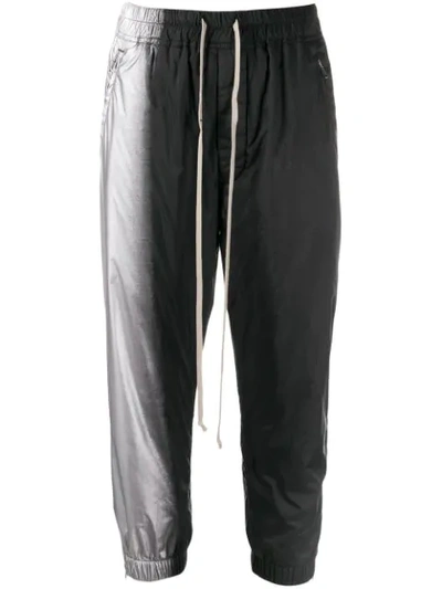 Rick Owens Two-tone Track Trousers  In Black