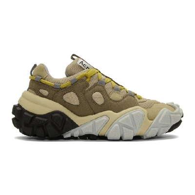 Acne Studios Bolzter Mesh And Suede Sneakers In Multi Brown