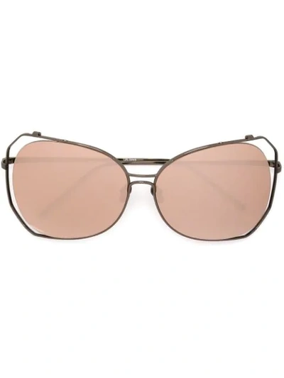 Linda Farrow '399' Sunglasses In Metallic