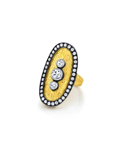 Arman Sarkisyan Oval 3-diamond Ring In Multi