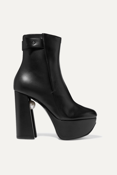 black platform ankle boot