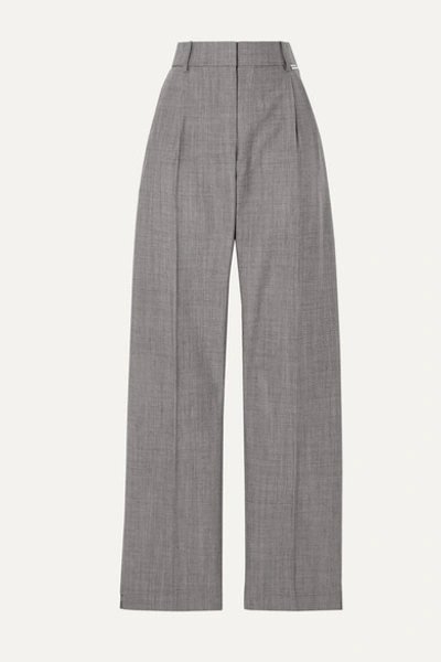 Alexander Wang Stretch Wool And Mohair-blend Tapered Pants In Gray