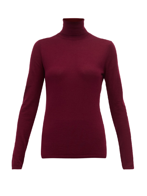 Gabriela Hearst Costa Roll-neck Cashmere-blend Sweater In Burgundy ...