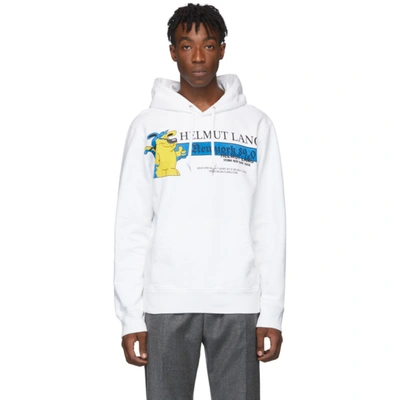 Helmut Lang Standard Embroidered Graphic Hooded Sweatshirt In Chalk White