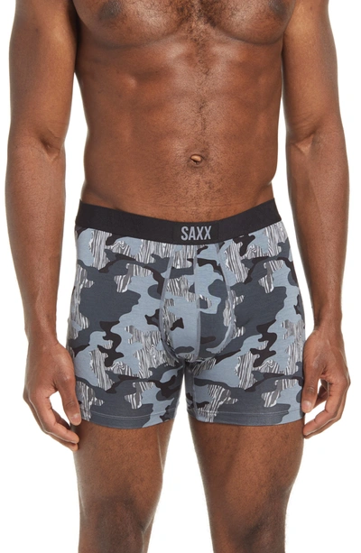 Saxx Ultra Boxer Briefs In Graphite Stencil Camo