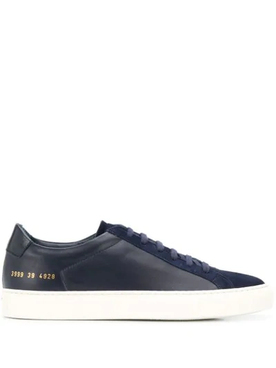 Common Projects Original Achilles Leather And Suede Sneakers In Navy