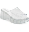 Jeffrey Campbell Women's Jelli Platform Slides In Clear Faux Leather