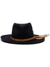 Nick Fouquet Banyan Braided Trim Fedora Hat In Navy