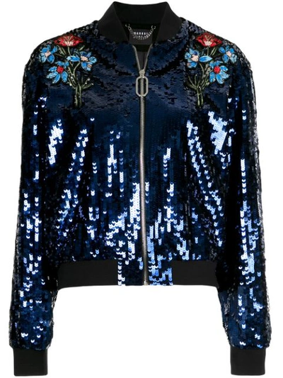 Markus Lupfer Sequin Bomber Jacket In Blue