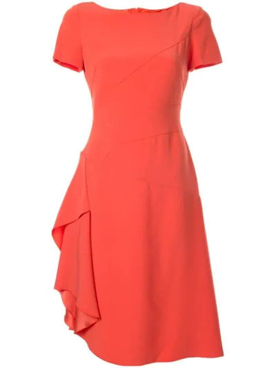 Paule Ka Asymmetric Flared Dress In Orange