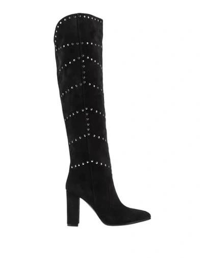 Via Roma 15 Boot In Black Suede With Studs