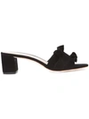 Loeffler Randall Vera Ruffle-trimmed Suede Mules In Black