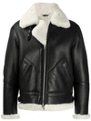 Acne Studios Shearling Aviator Jacket In Black