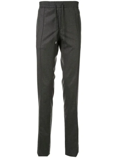 Brioni Drawstring Slim-fit Trousers In Grey