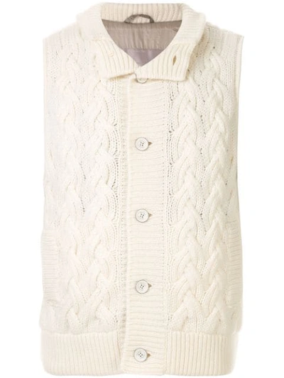 Herno Cashmere Knitted Gilet In White