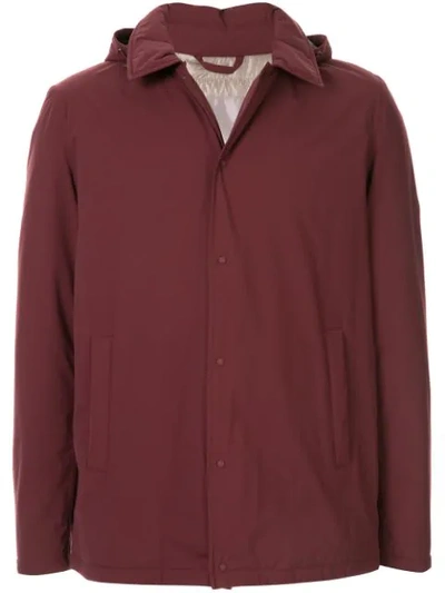 Herno Detachable Hood Sports Jacket In Red