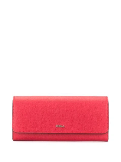 Furla Textured Wallet In Red