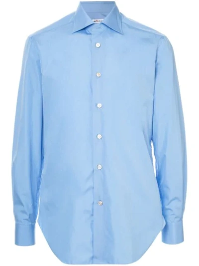 Kiton Poplin Shirt In Blue