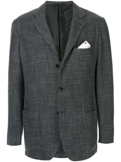 Kiton Jacquard Blazer In Grey