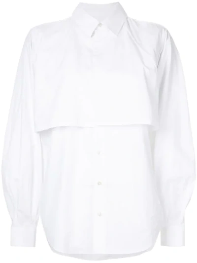Toga Tiered Button Shirt In White