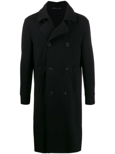 Giorgio Armani Double-breasted Coat In Black