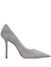 Jimmy Choo Love 100mm Pumps In Grey