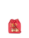 Moschino Roman Gladiator Teddy Bucket Bag In Red