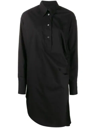 Mm6 Maison Margiela Asymmetric Shirt Dress In Black